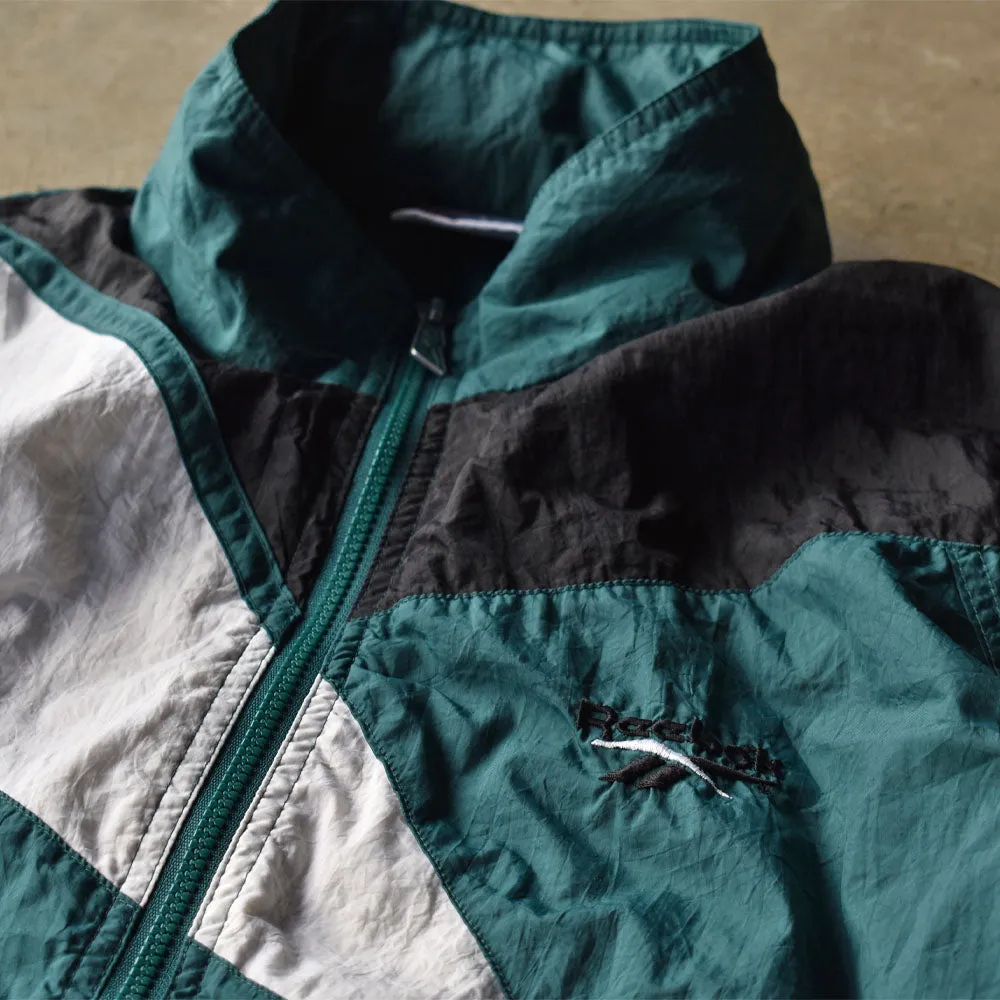 90’s Reebok ビッグロゴ！ 裏地付き ナイロン トラックジャケット 240530