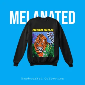 Artistic Tiger Illustration on Unisex Crewneck Sweatshirt