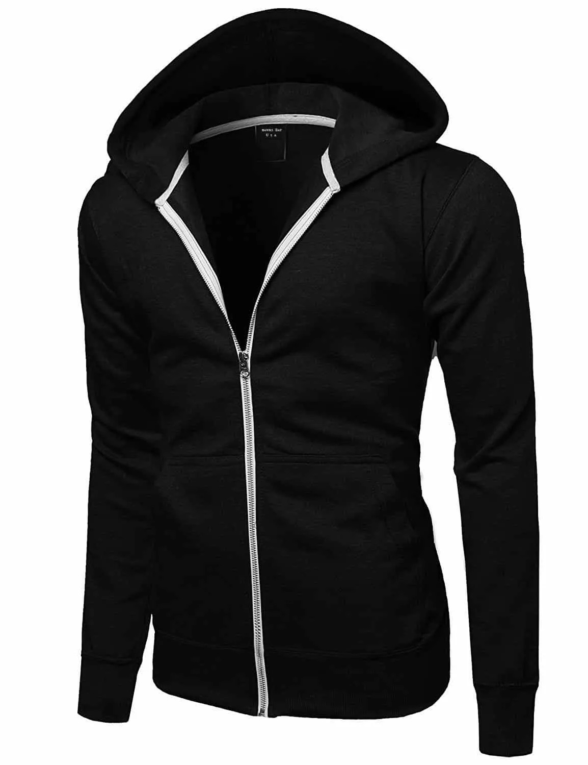 Black French Terry Zip Hoodie