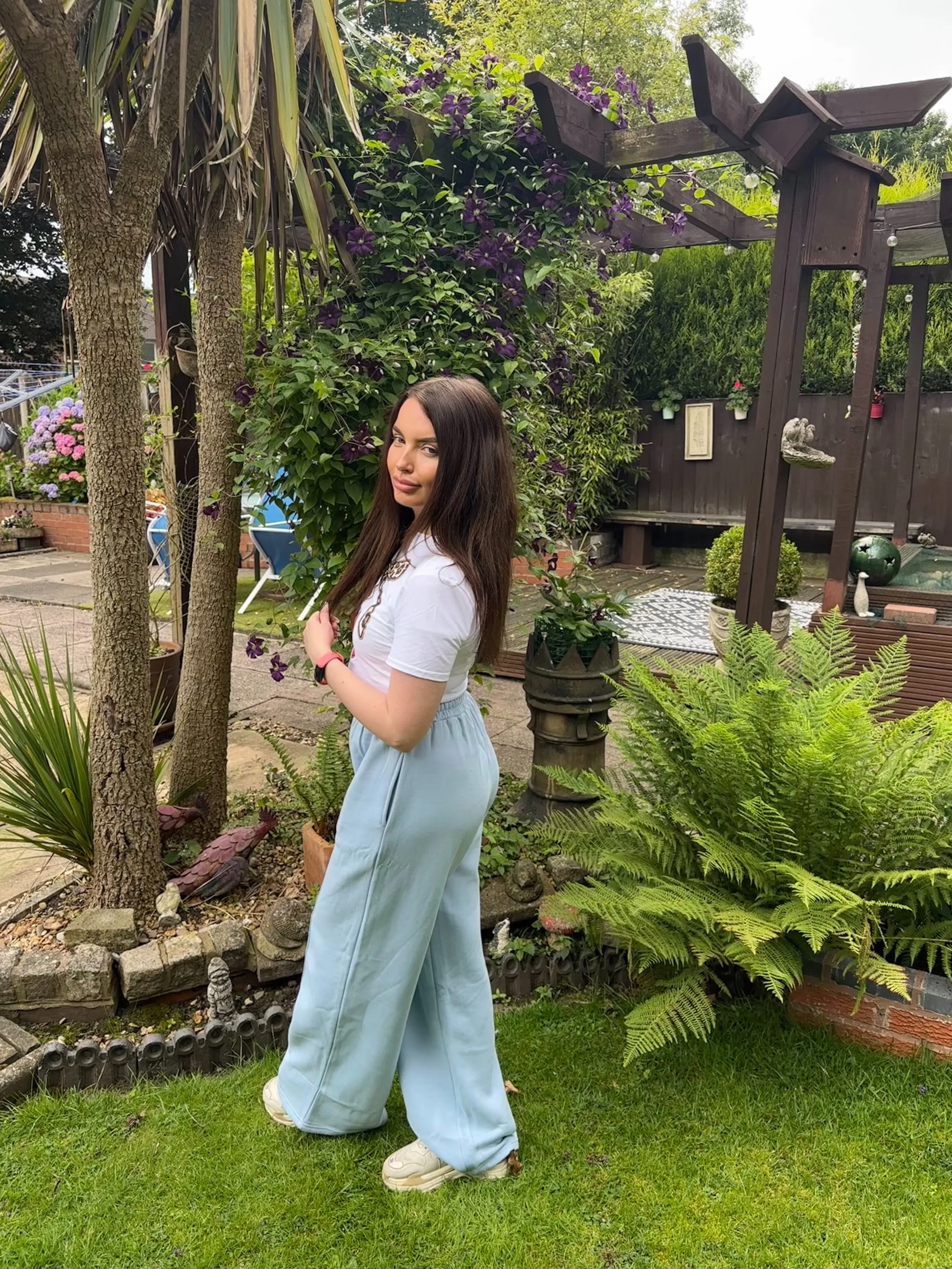 BLUE ELASTICATED OVERSIZED JOGGERS