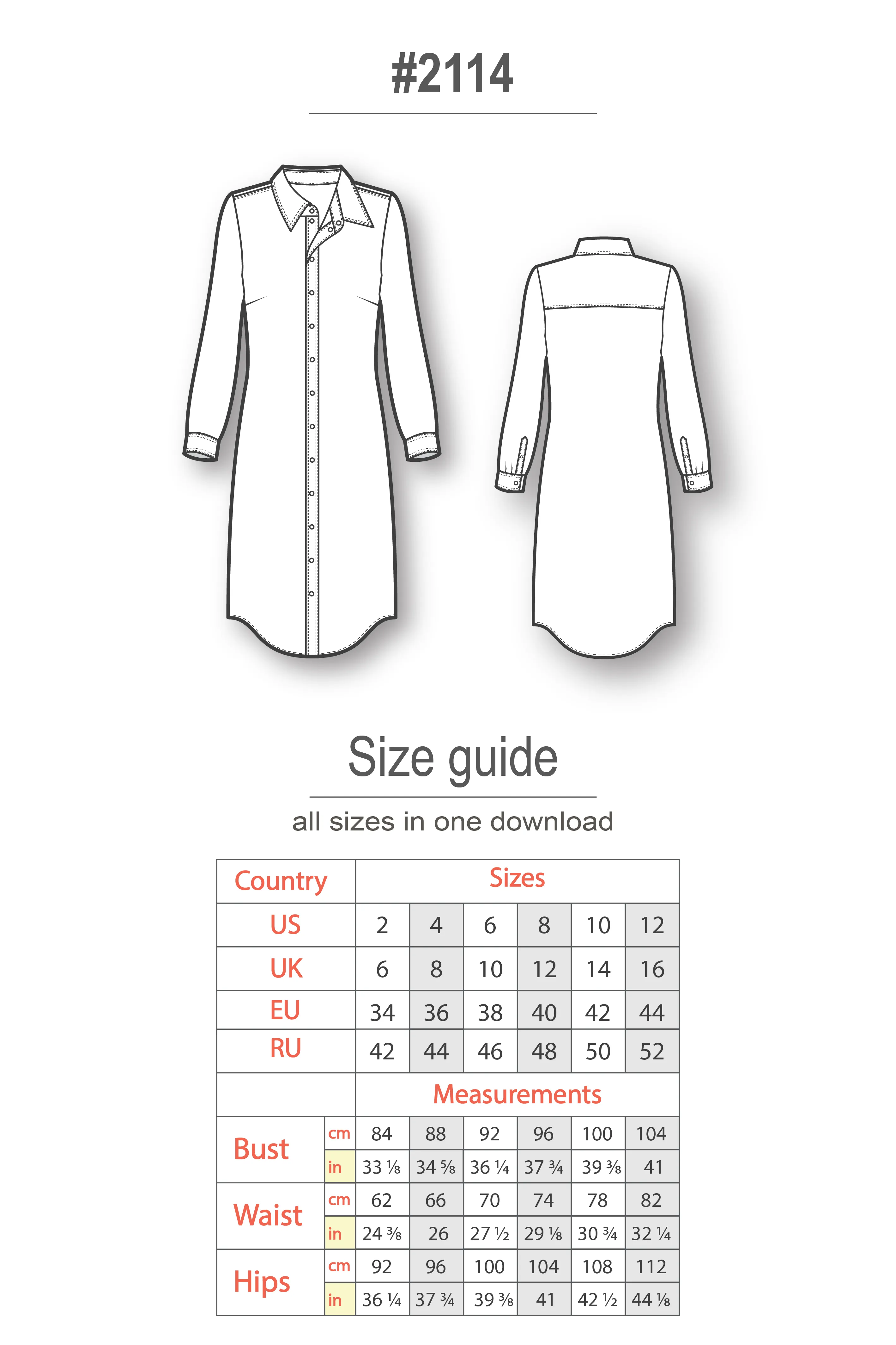 Classic Long Sleeve Shirtdress #2114