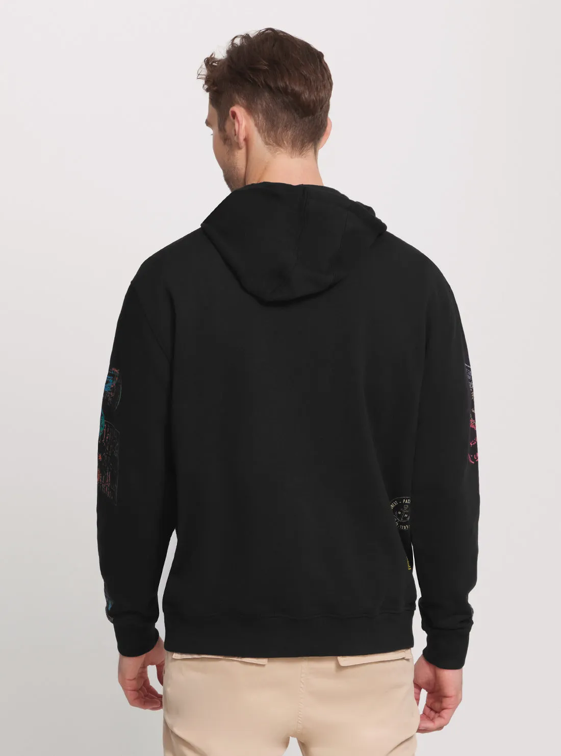 Eco Black World Stamps Hoodie Jumper