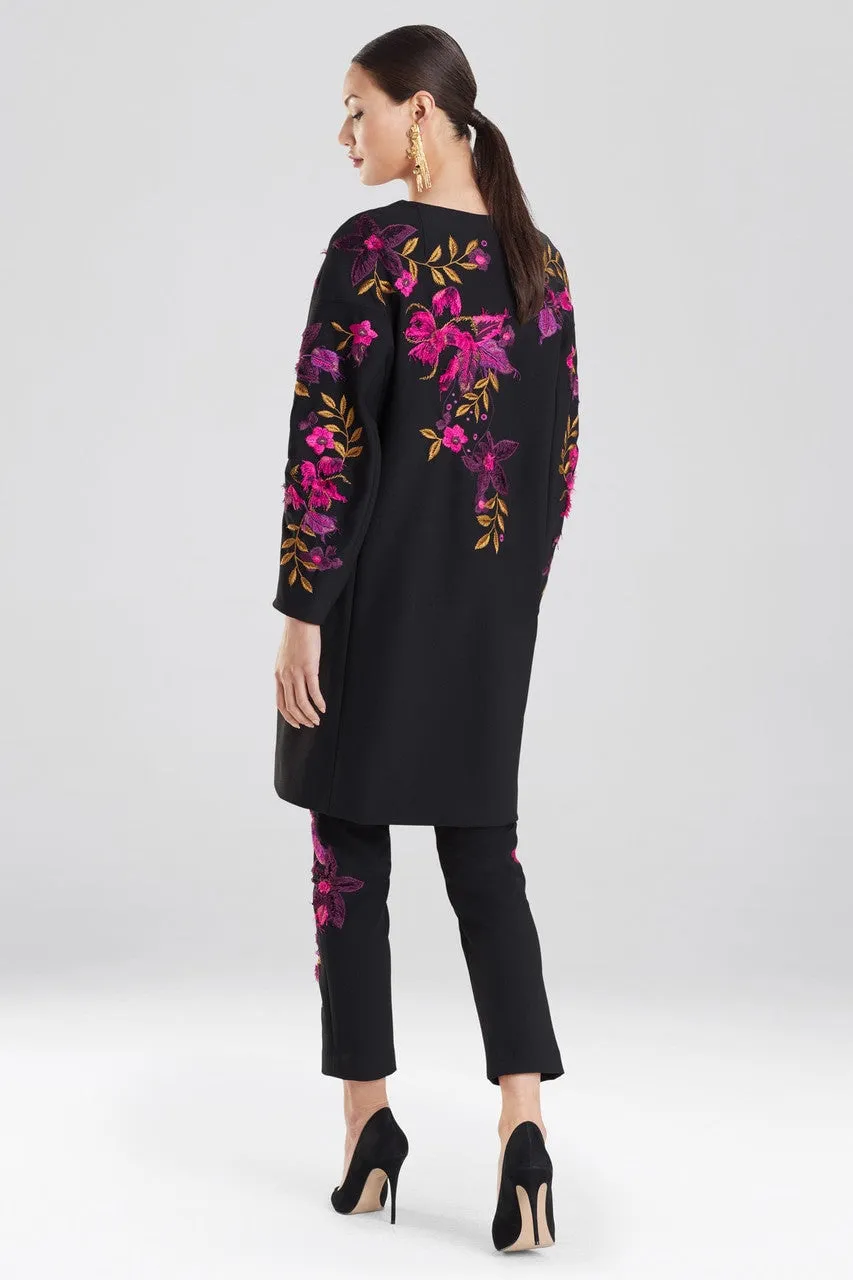 Embroidered Knit Crepe Jacket