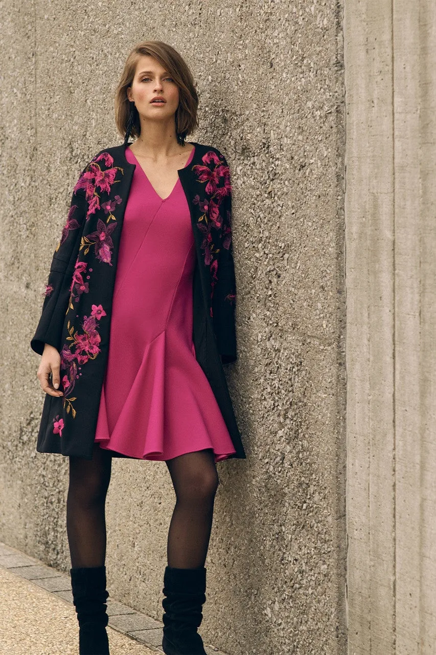 Embroidered Knit Crepe Jacket