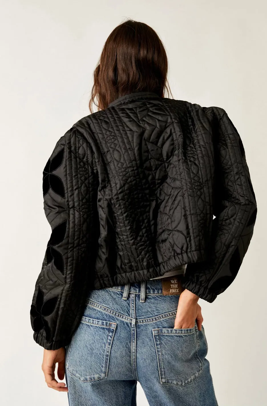 Free people Quinn Quilted Jacket in Black