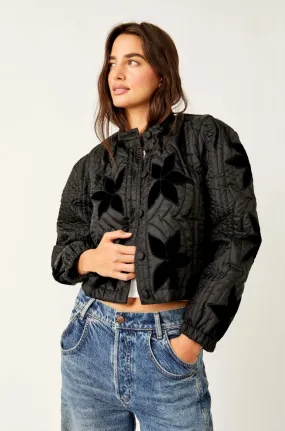Free people Quinn Quilted Jacket in Black