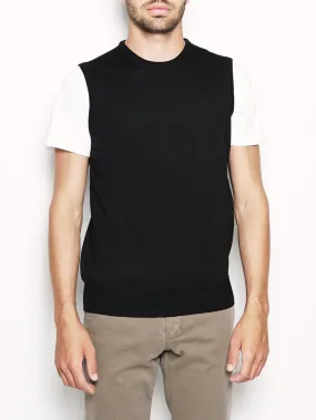 Gilet in Lana Rasata Nero