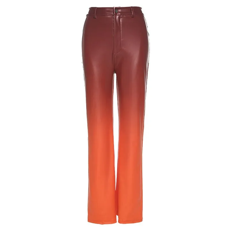 HAISHA: Straight Cut Leder Pants