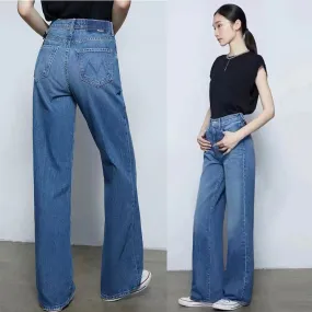 High Waist Women's Versatile Straight Jeans