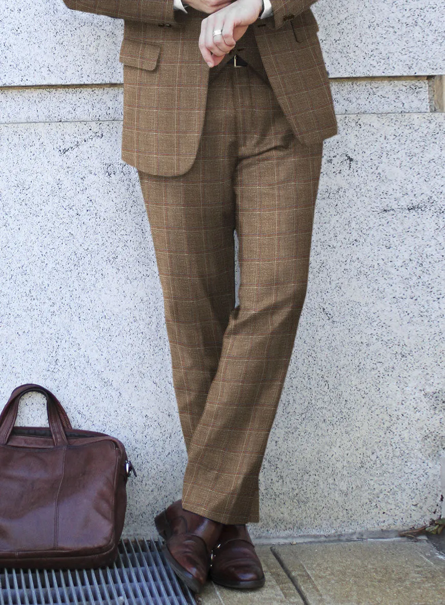 Italian Murano Manole Brown Wool Linen Silk Suit