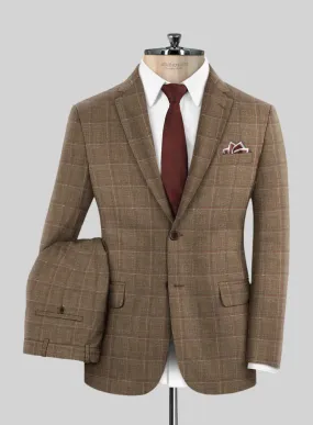 Italian Murano Manole Brown Wool Linen Silk Suit
