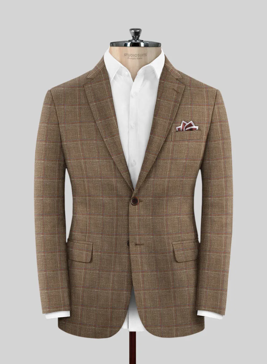 Italian Murano Manole Brown Wool Linen Silk Suit