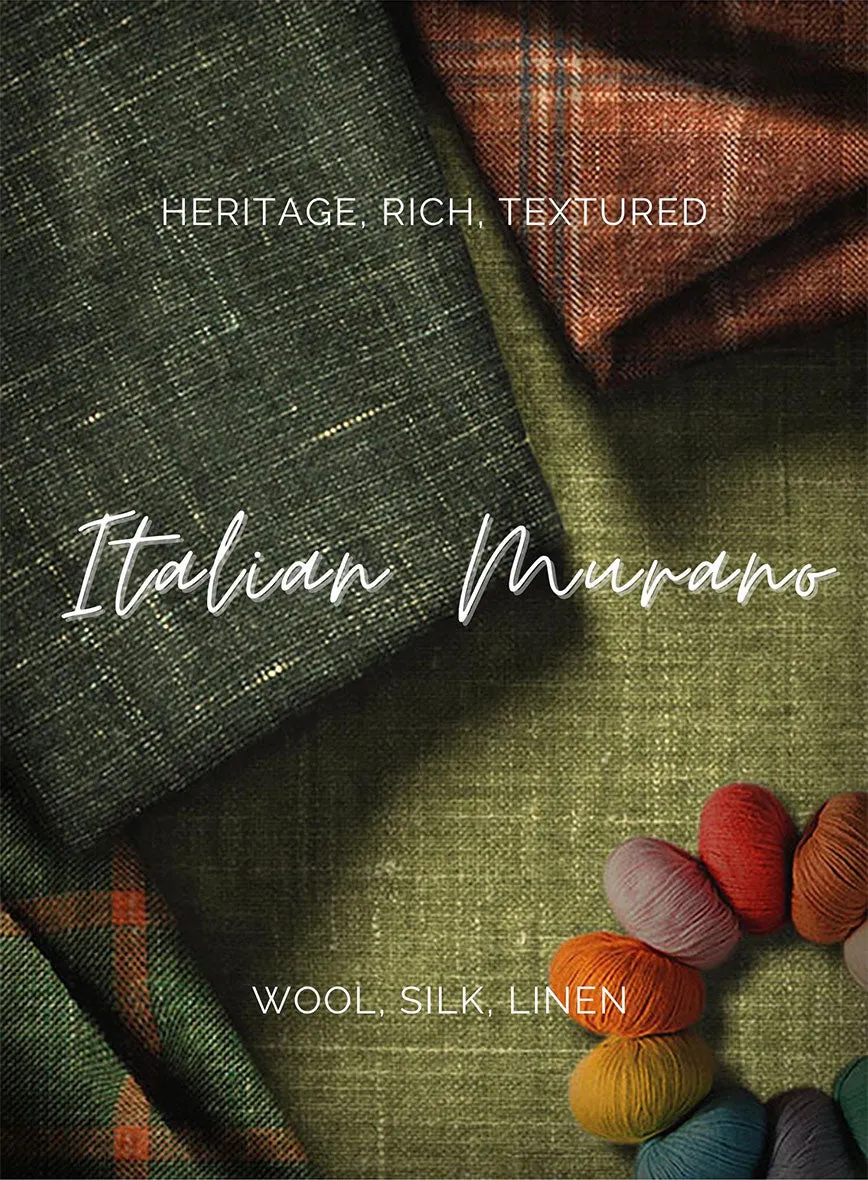 Italian Murano Manole Brown Wool Linen Silk Suit