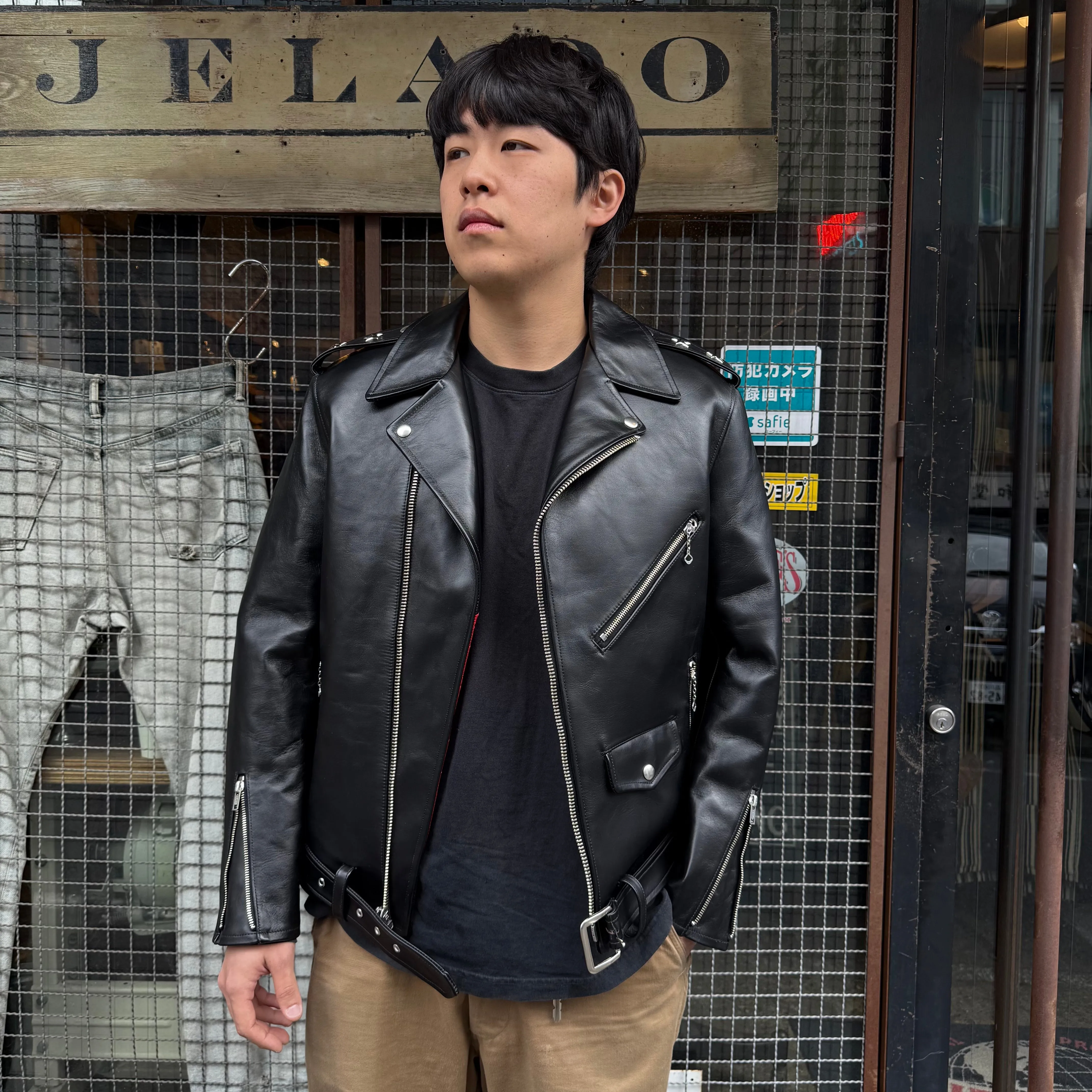 JELADO  Rebel Jacket Horse Hide Semi Aniline Finish Black エポレット有り 【SG83420】