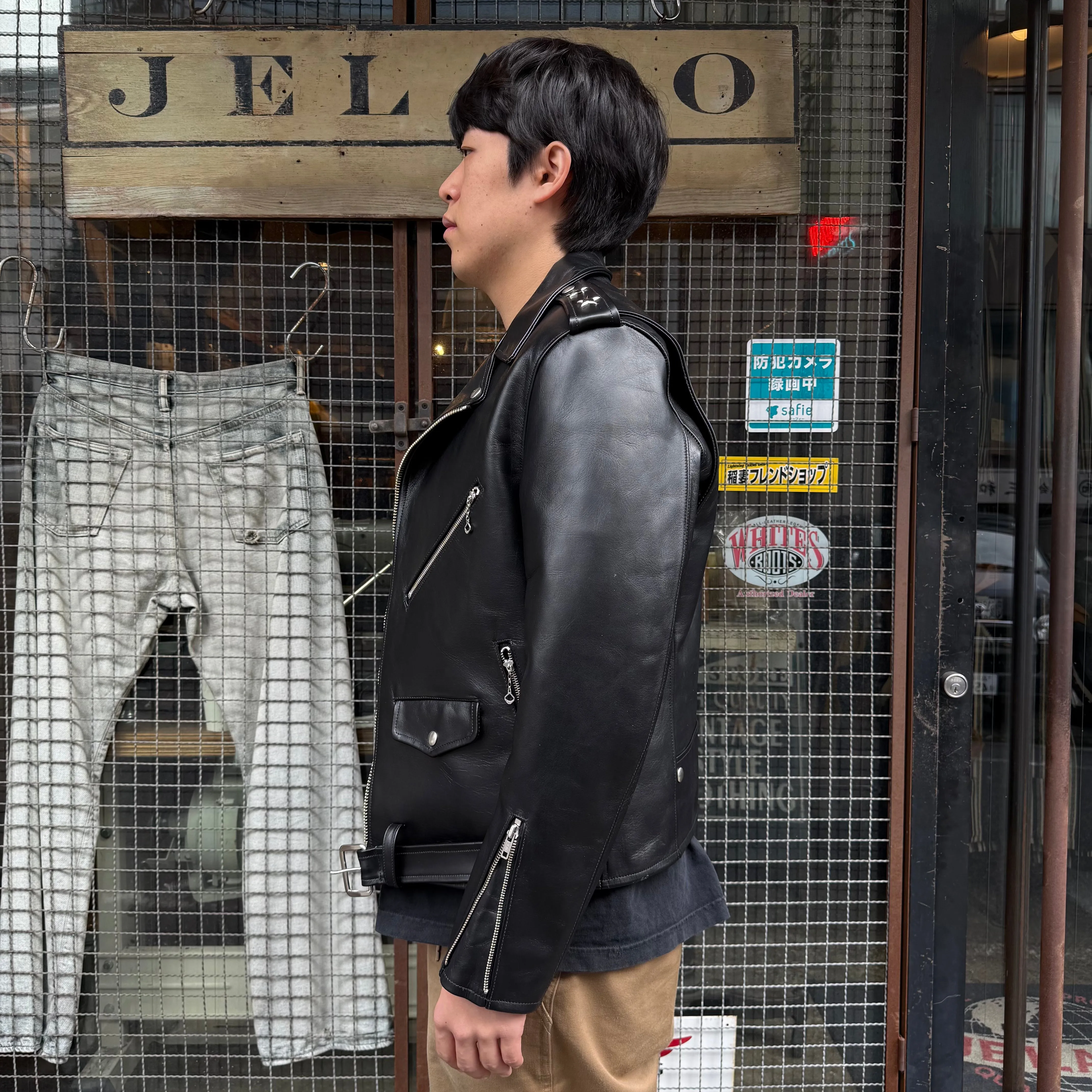 JELADO  Rebel Jacket Horse Hide Semi Aniline Finish Black エポレット有り 【SG83420】
