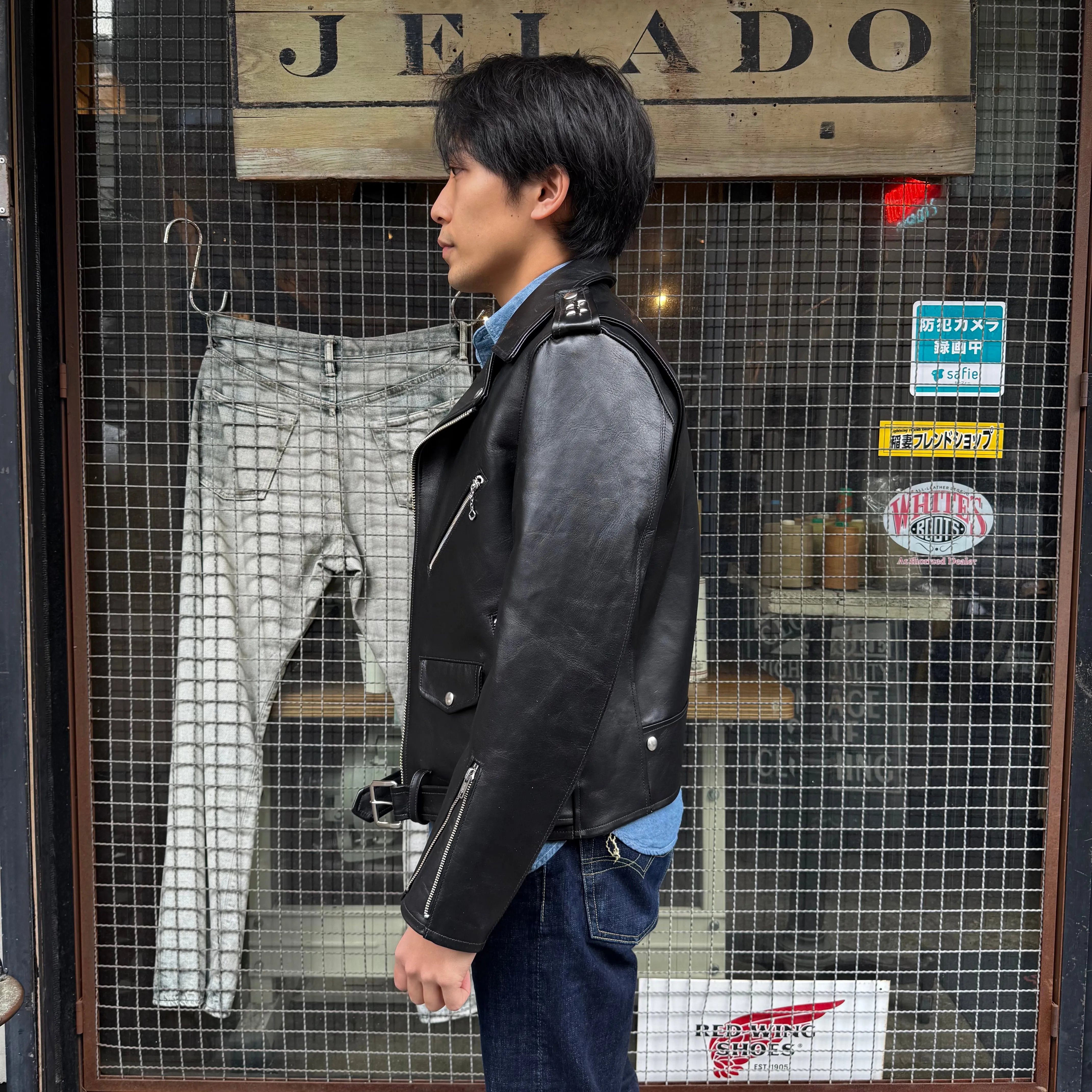 JELADO  Rebel Jacket Horse Hide Semi Aniline Finish Black エポレット有り 【SG83420】