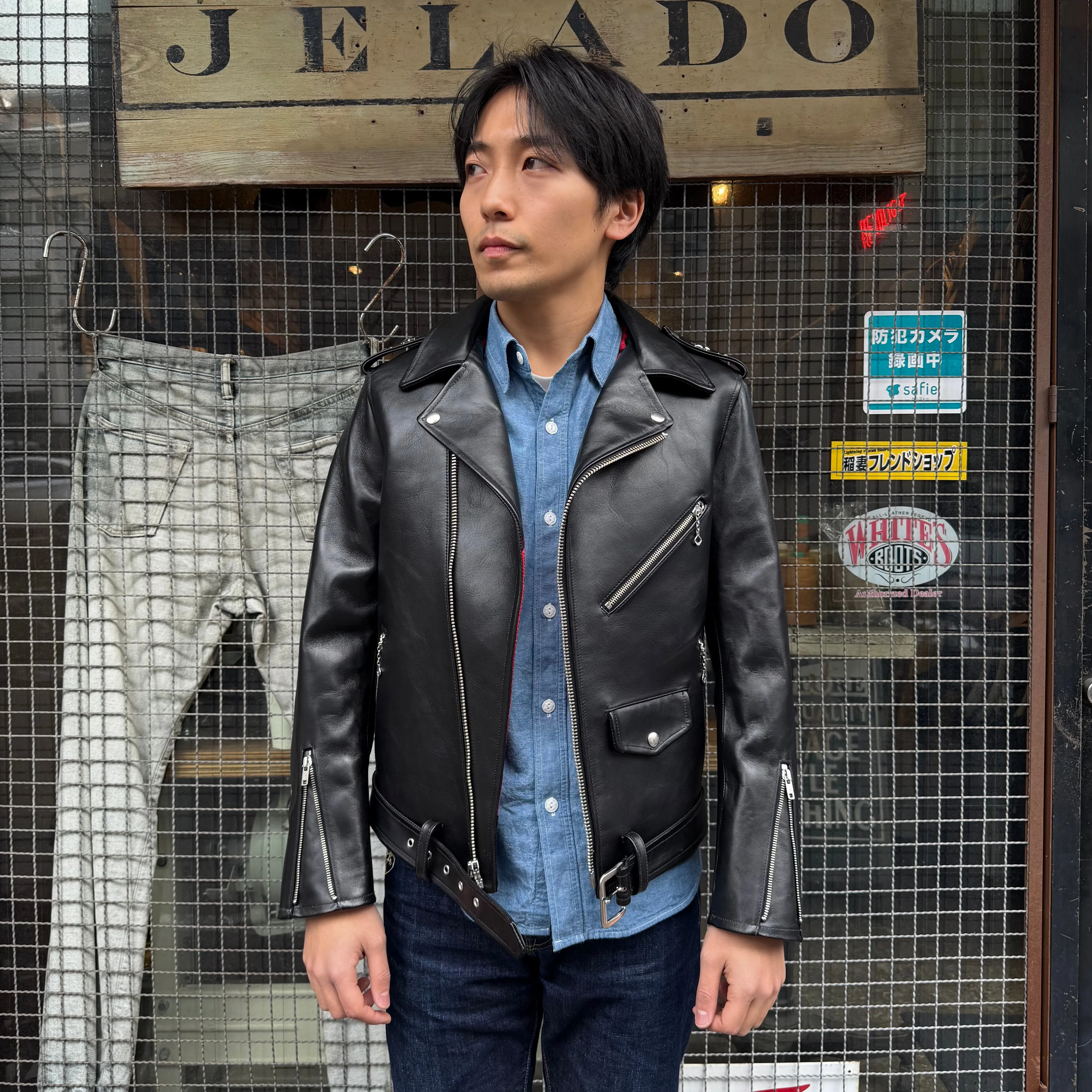 JELADO  Rebel Jacket Horse Hide Semi Aniline Finish Black エポレット有り 【SG83420】