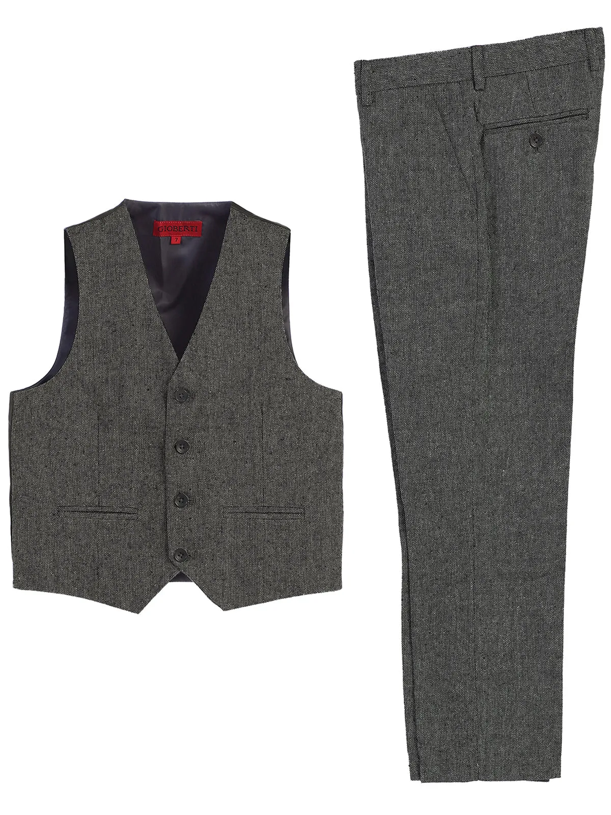 Kid's (2T-7) Plaid Vest Set