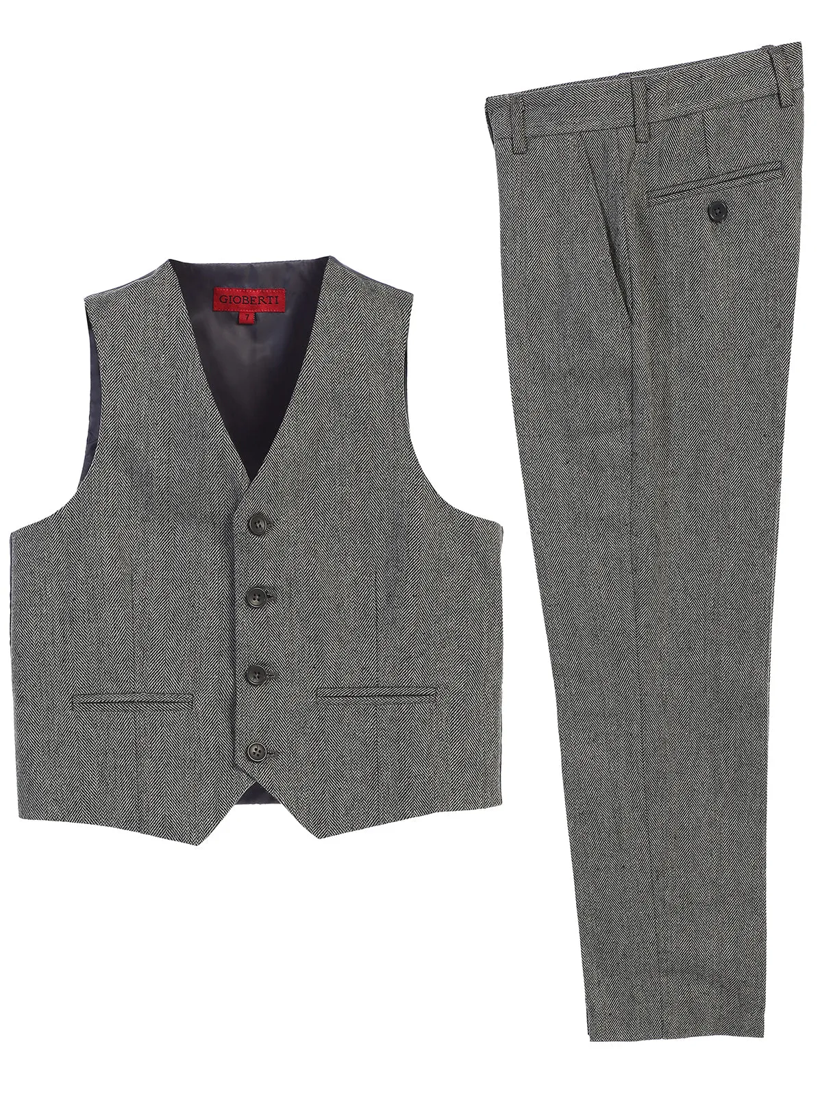 Kid's (2T-7) Plaid Vest Set