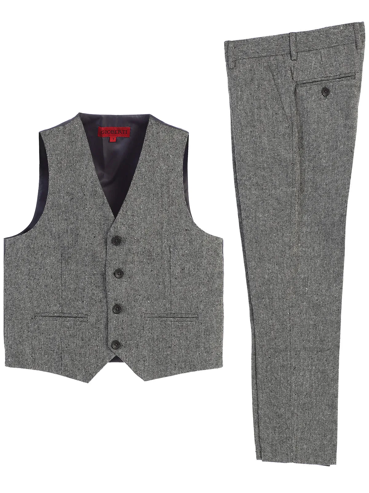 Kid's (2T-7) Plaid Vest Set