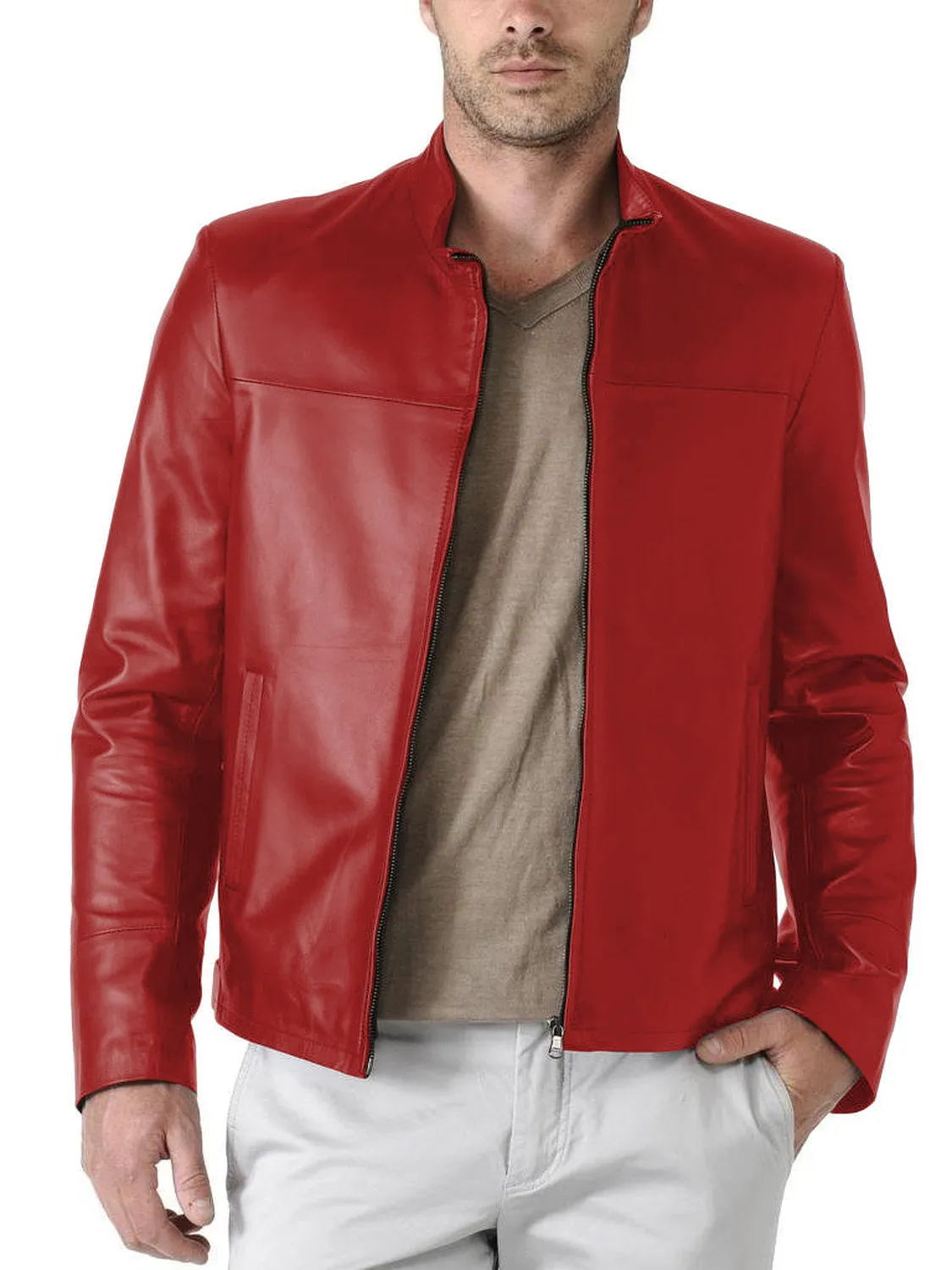 Leather Jackets Hub Mens Genuine Lambskin Leather Jacket (Black, Classic Jacket) - 1501083