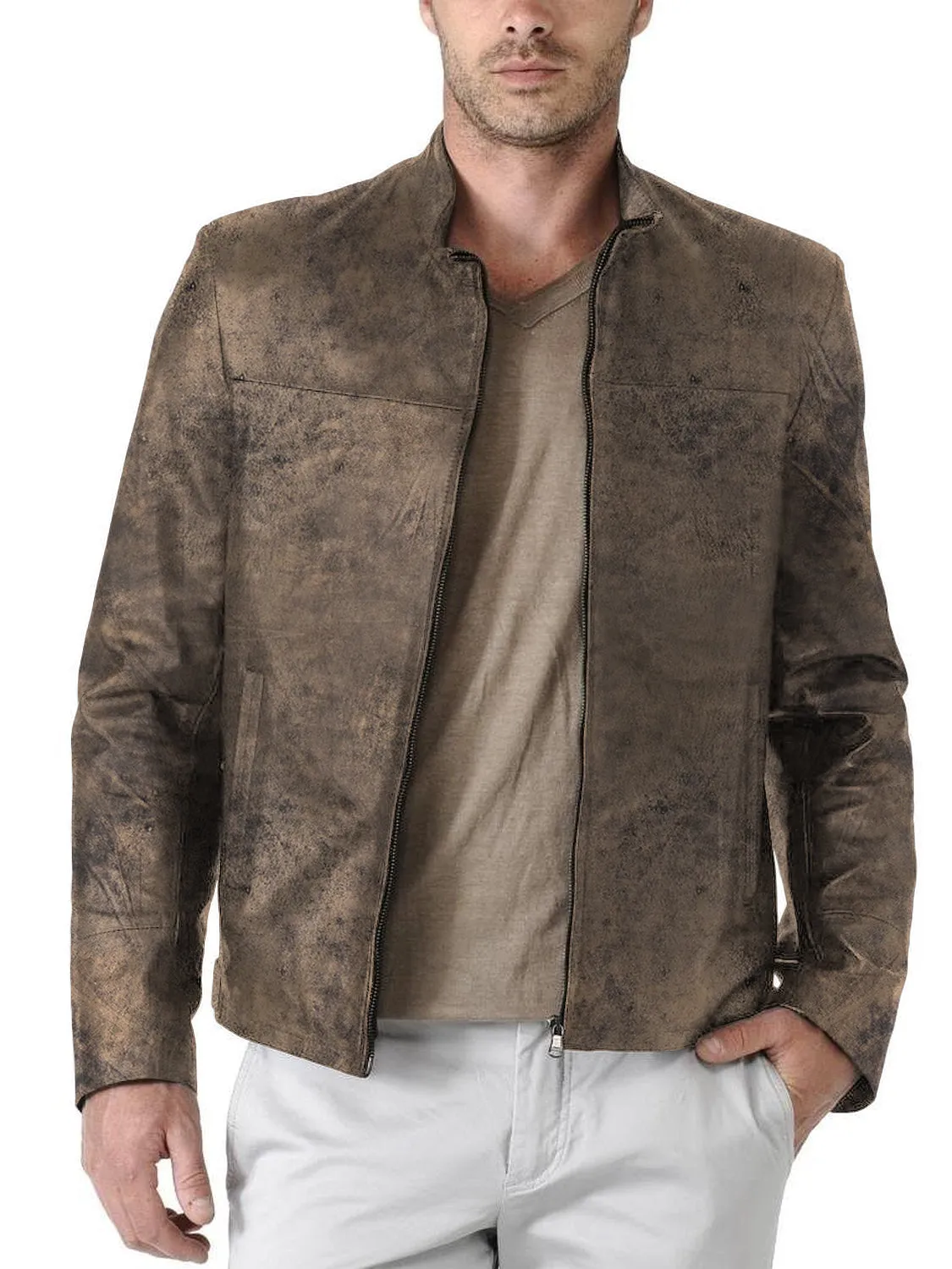 Leather Jackets Hub Mens Genuine Lambskin Leather Jacket (Black, Classic Jacket) - 1501083