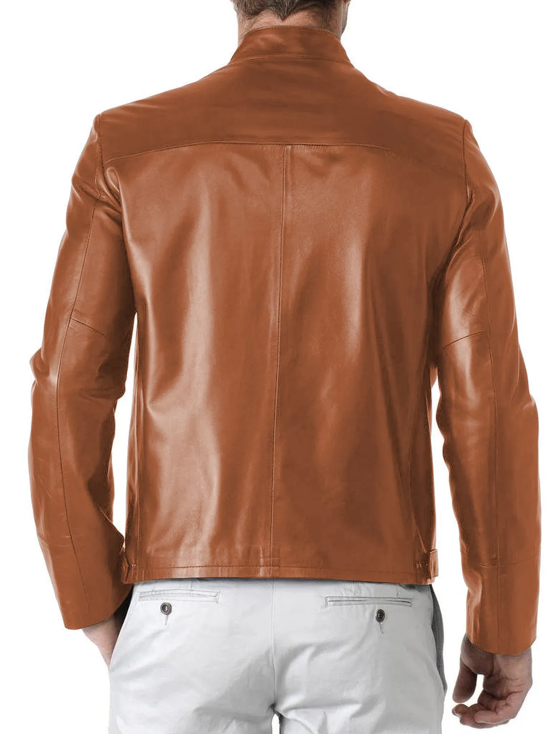 Leather Jackets Hub Mens Genuine Lambskin Leather Jacket (Black, Classic Jacket) - 1501083