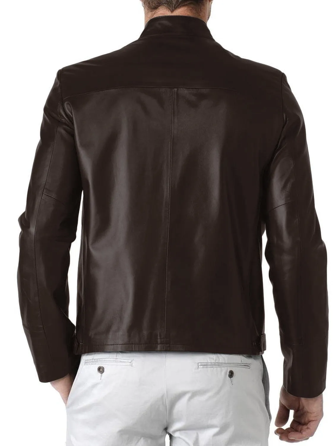 Leather Jackets Hub Mens Genuine Lambskin Leather Jacket (Black, Classic Jacket) - 1501083