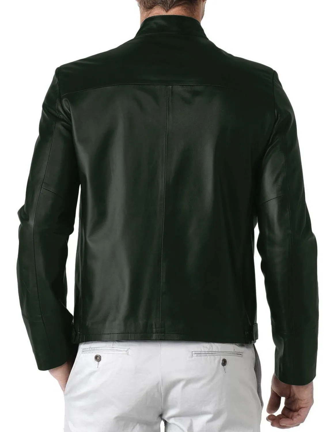 Leather Jackets Hub Mens Genuine Lambskin Leather Jacket (Black, Classic Jacket) - 1501083