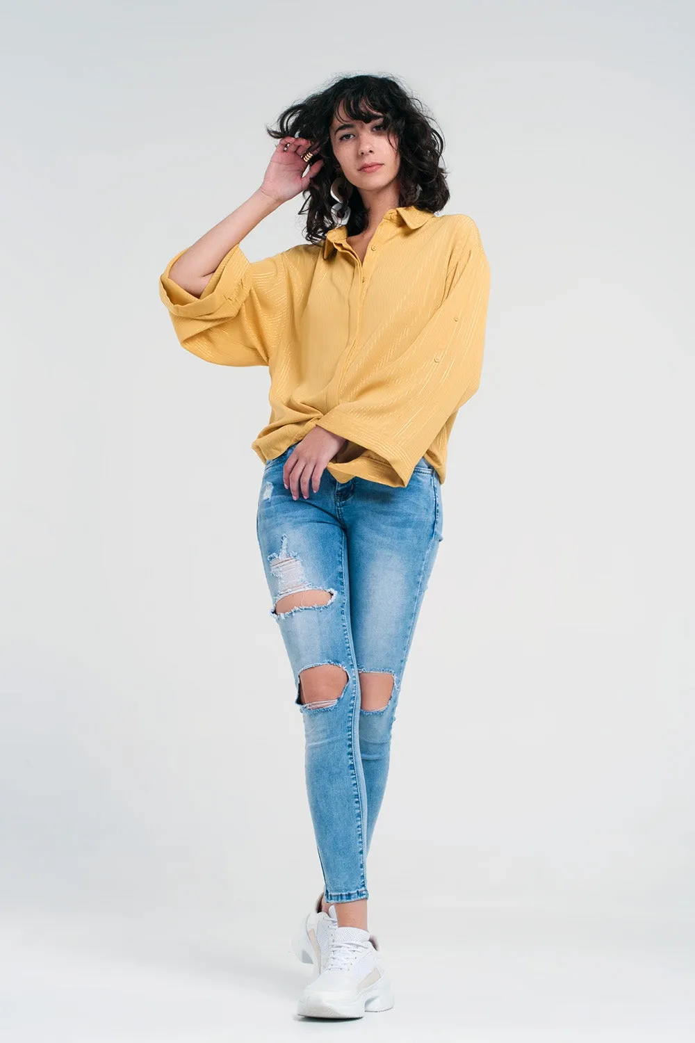 Light Denim Distressed Skinny Jeans