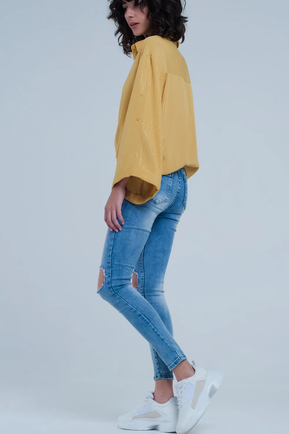 Light Denim Distressed Skinny Jeans