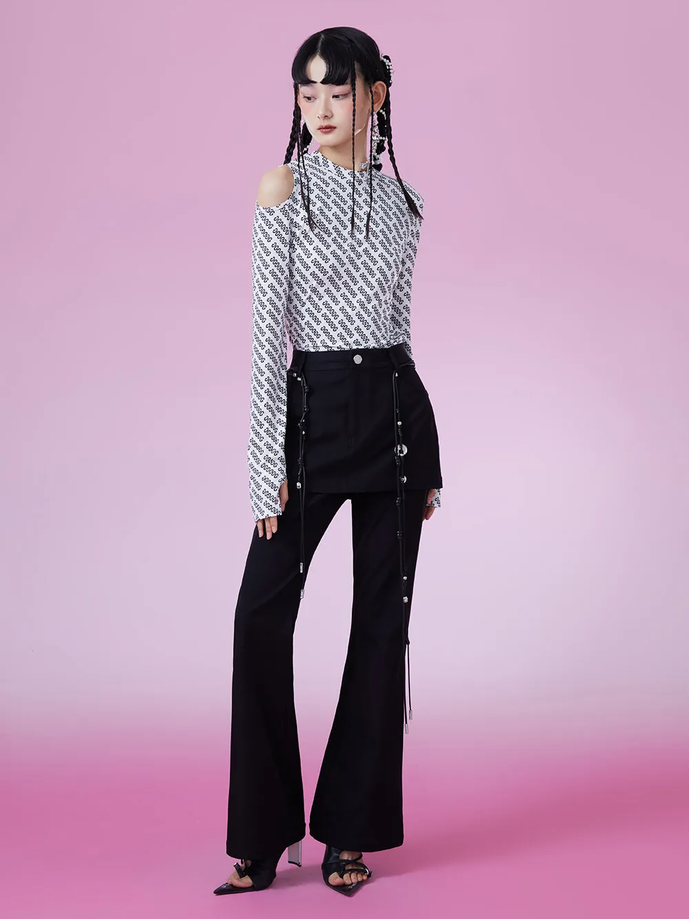 MUKZIN Black Classic Slim Flared Trousers