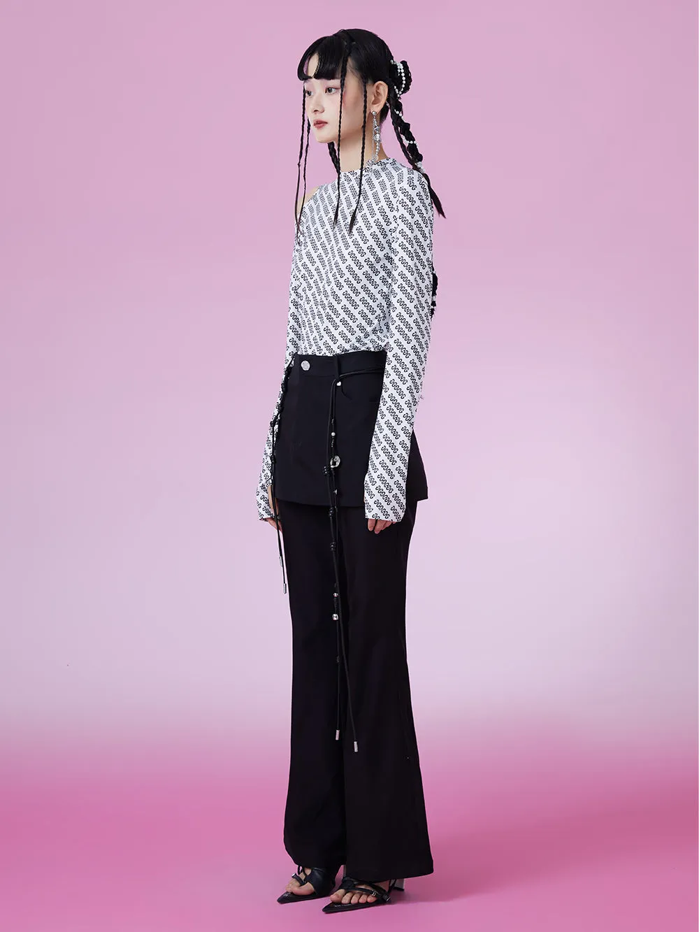 MUKZIN Black Classic Slim Flared Trousers