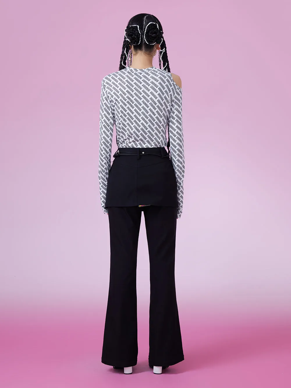 MUKZIN Black Classic Slim Flared Trousers