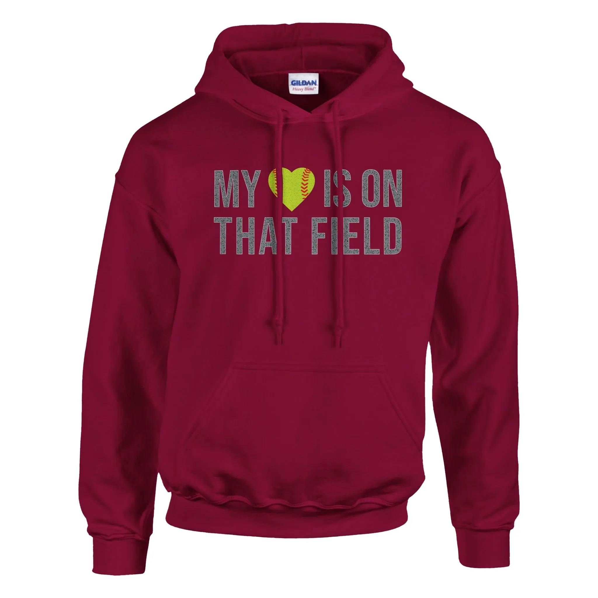 My Heart is on That Field Softball Hoodie