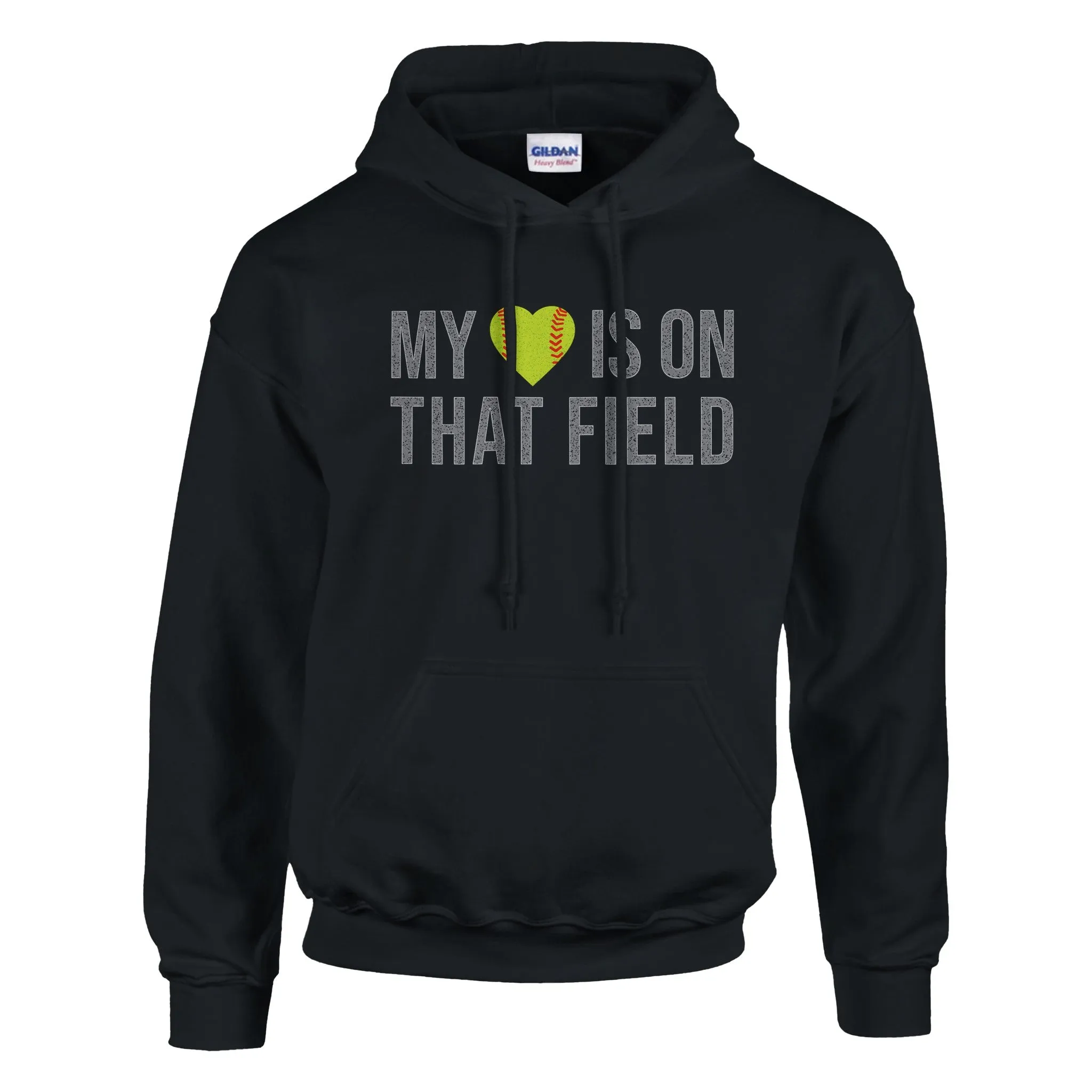 My Heart is on That Field Softball Hoodie
