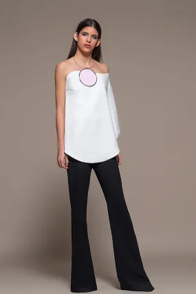 One-Shoulder Loose Bodice and Flared Pants