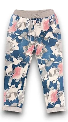 PAPER ROSE CORNELIA JOGGERS NAVY