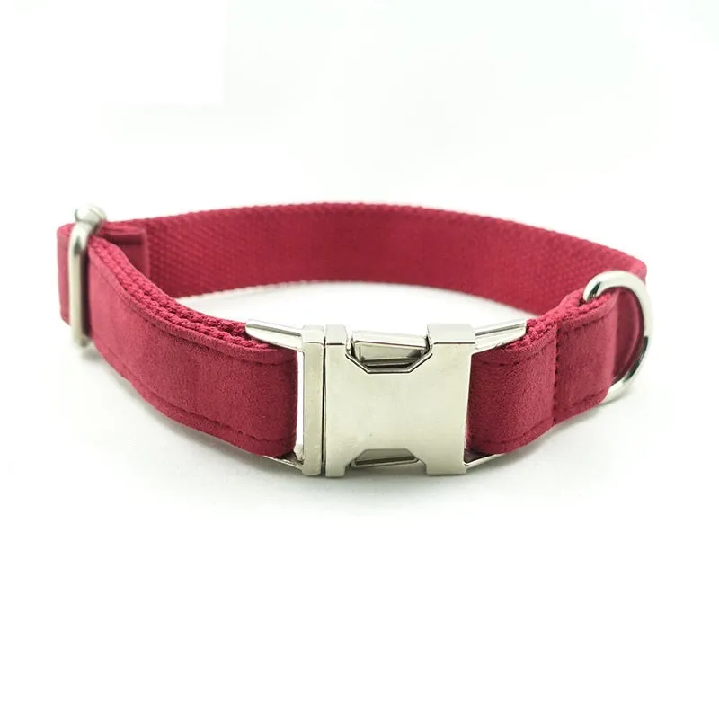 Premium Red Polyester Leash and Collar Set