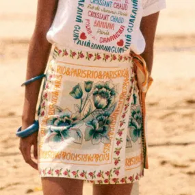Printed Wrap Skirt