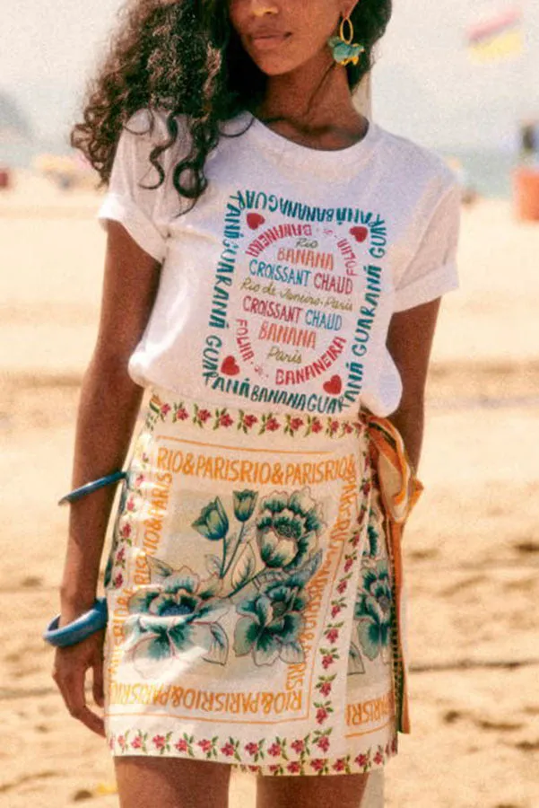 Printed Wrap Skirt