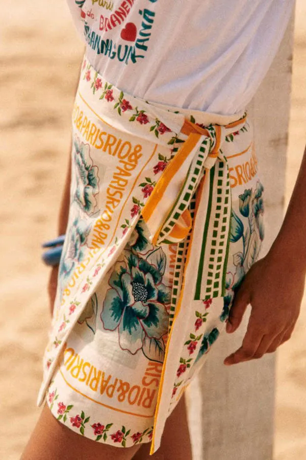 Printed Wrap Skirt