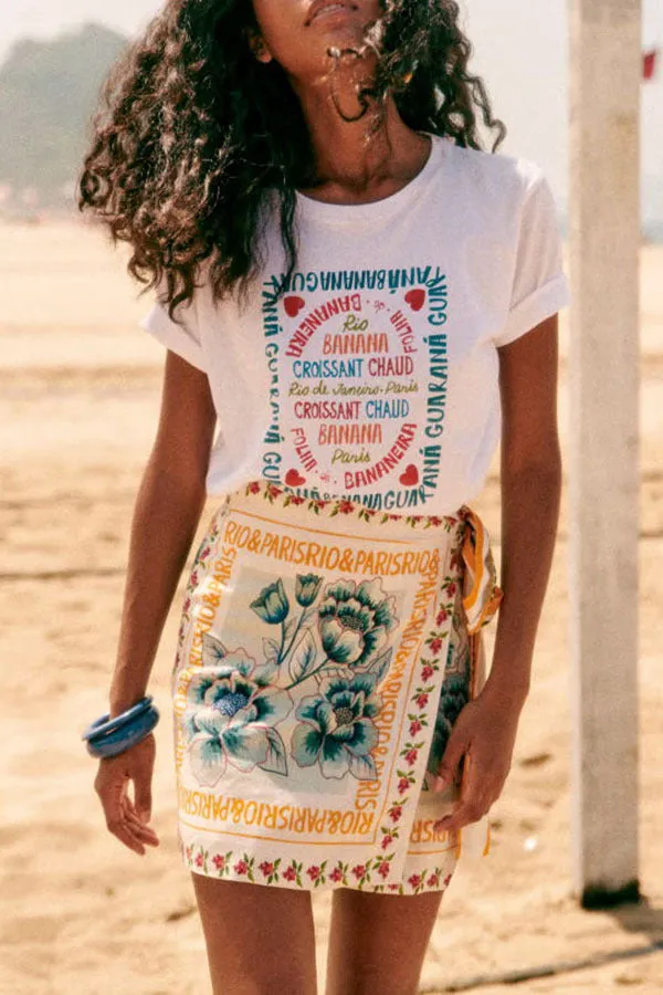 Printed Wrap Skirt