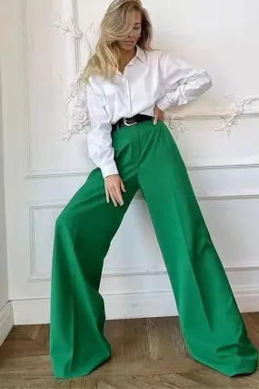 PZ278 High Waist Wide Leg Pants