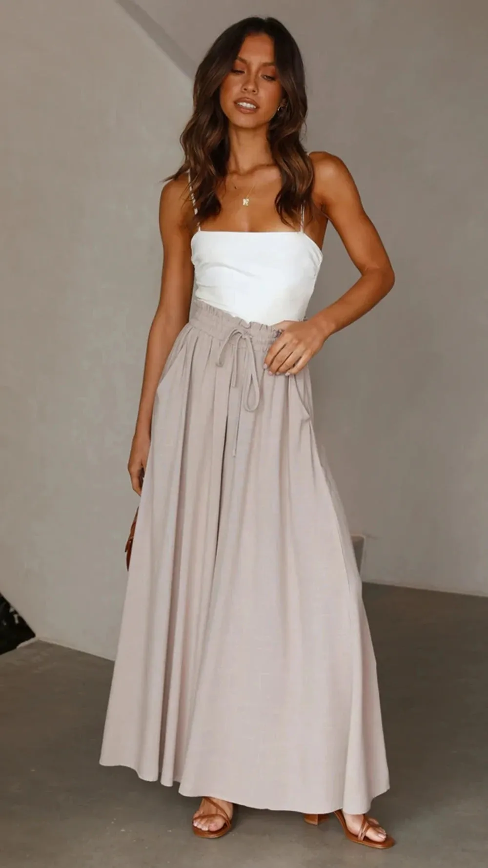 Women's High Waist Fashion Designer Draw String Pants